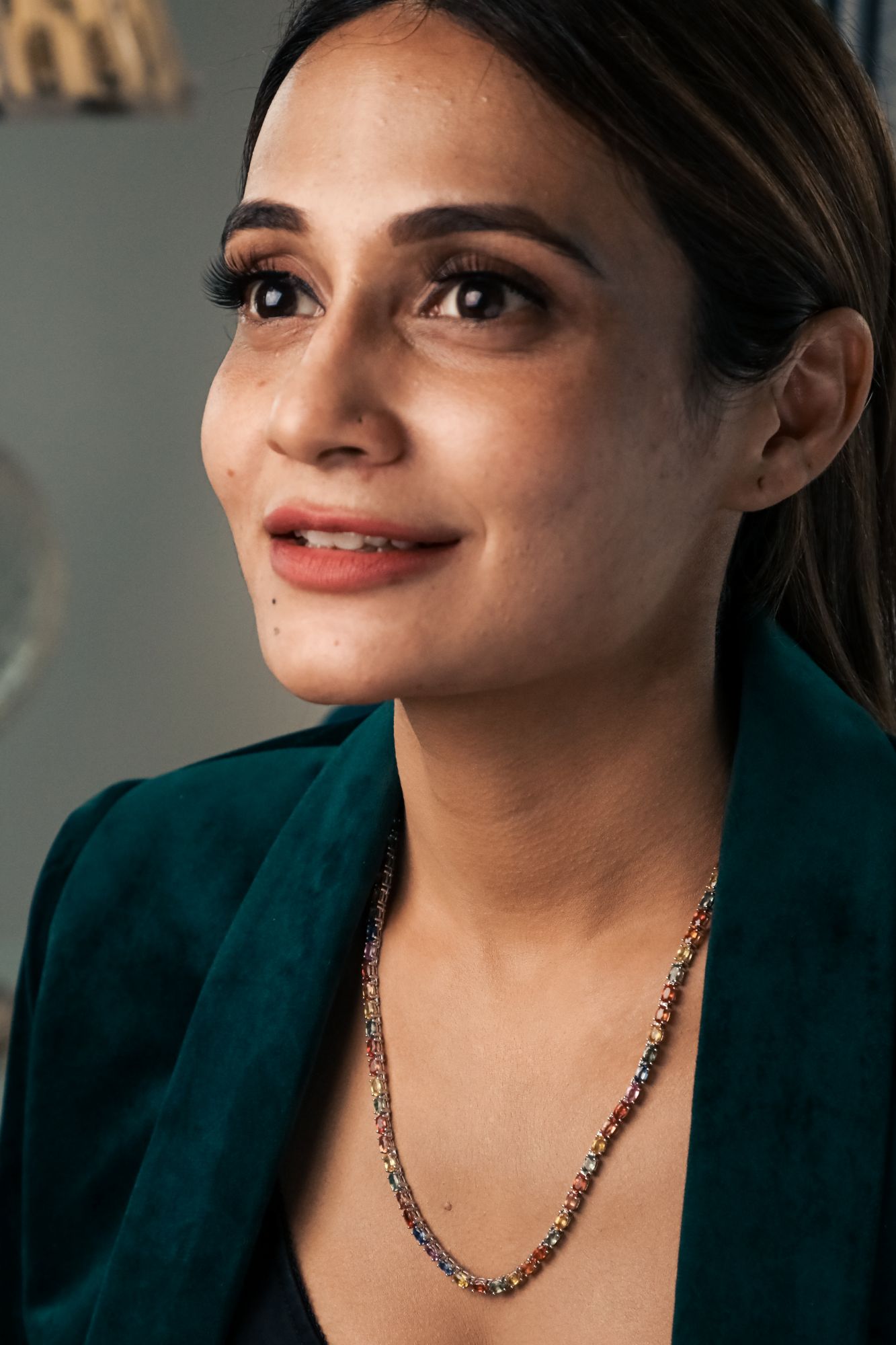 Multi All sapphire Reva Emerald String