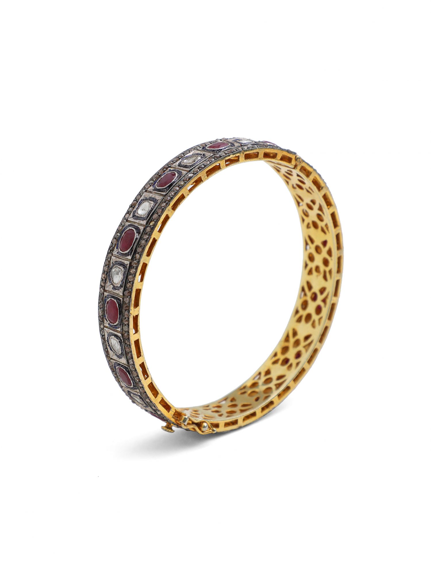 Victorian Diamond Jahanara Silver Bangle