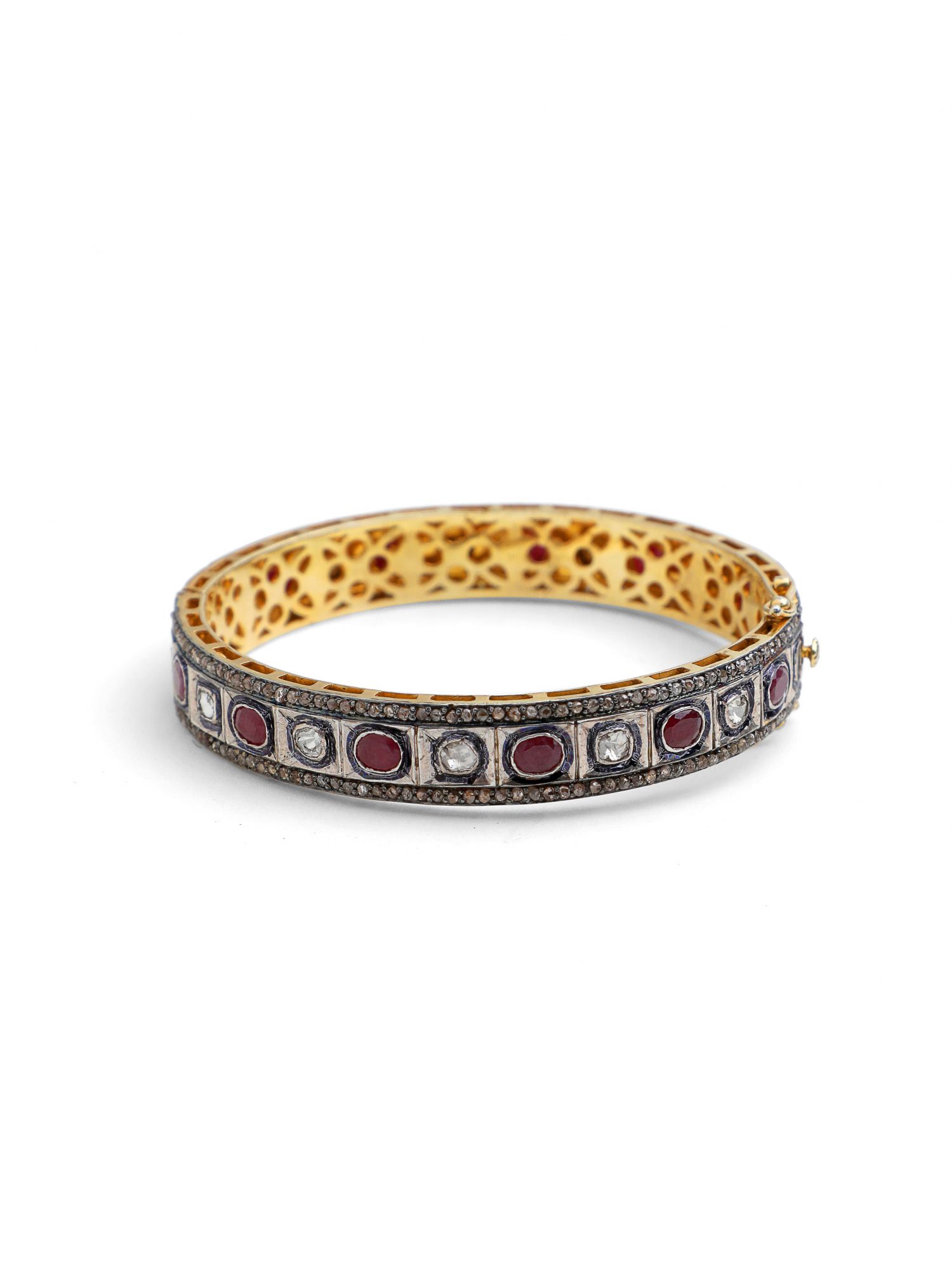 Victorian Diamond Jahanara Silver Bangle