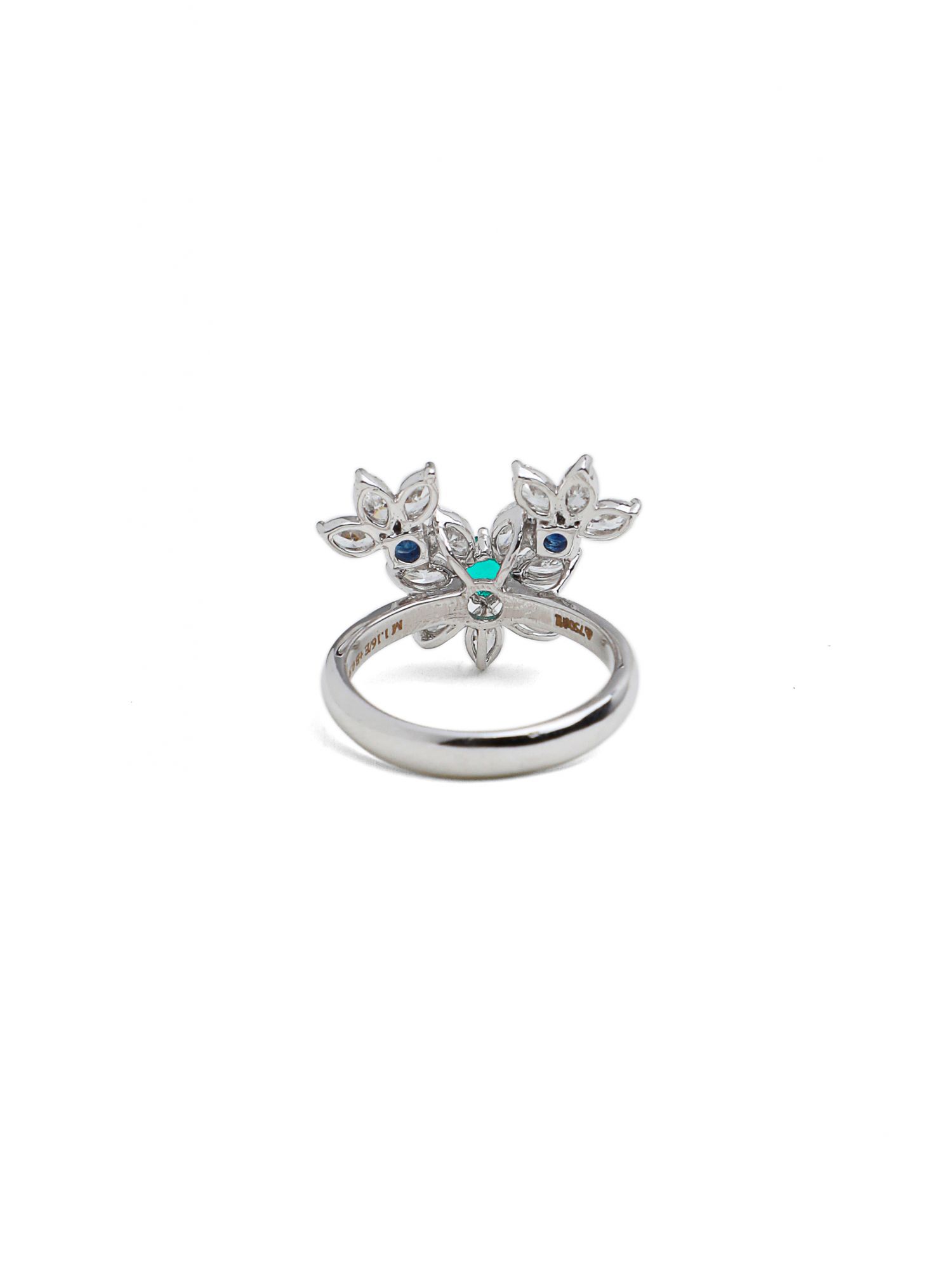 Diamond Sapphire Floral Ring