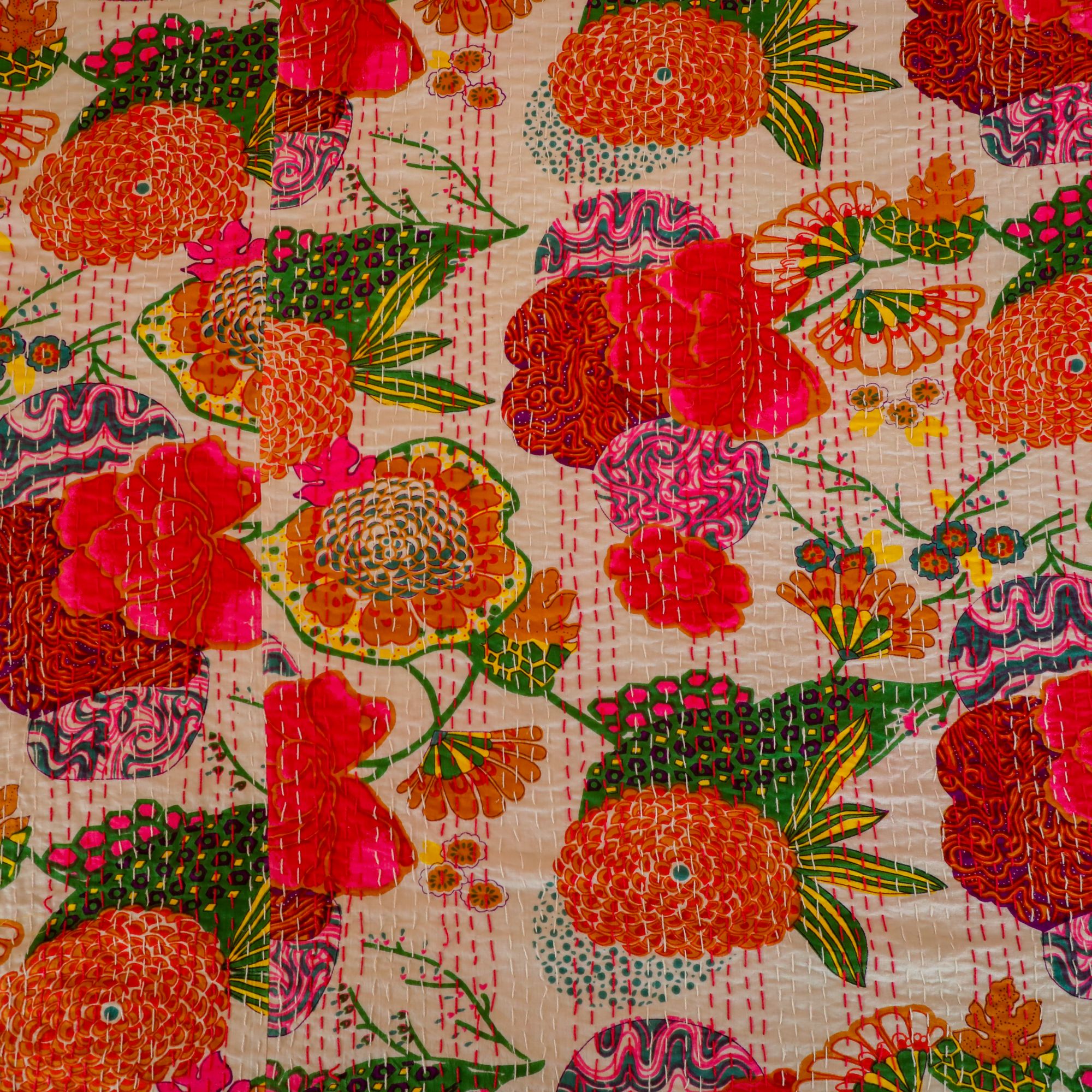 Cotton Kantha Bedcover