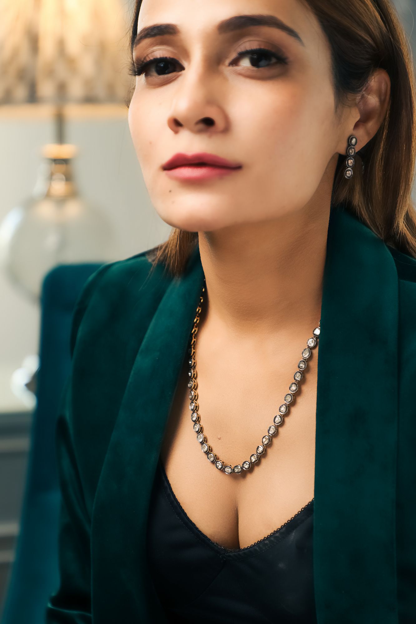 Champagne Diamond and Polki necklaceVictorian