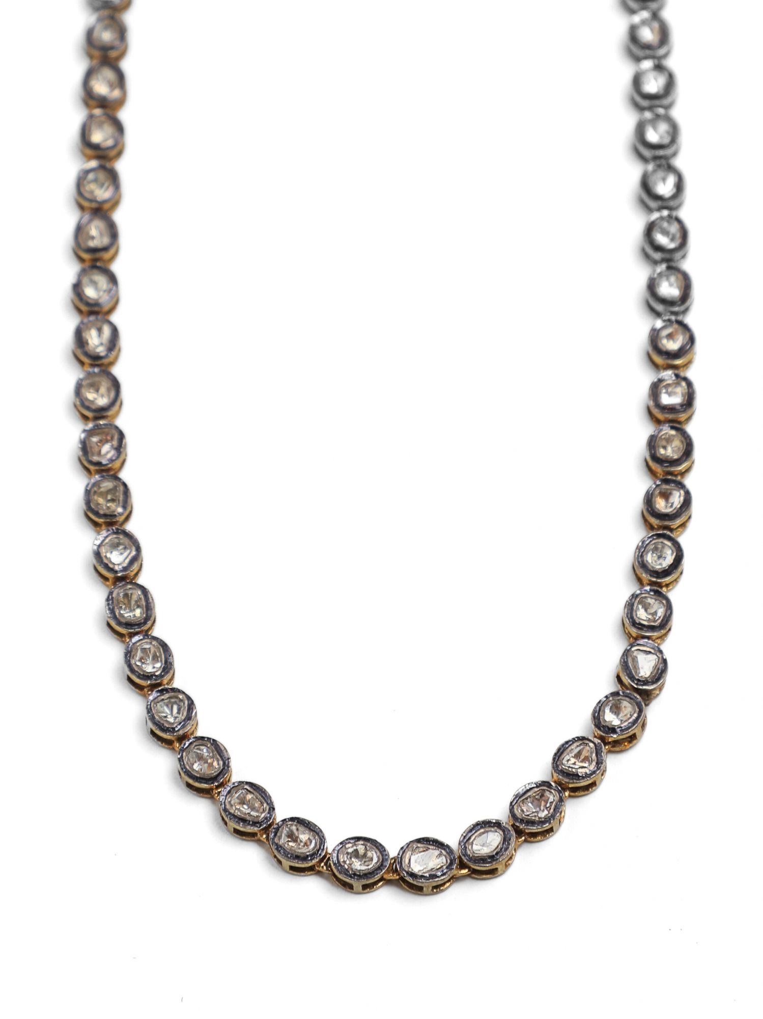 Champagne Diamond and Polki necklaceVictorian
