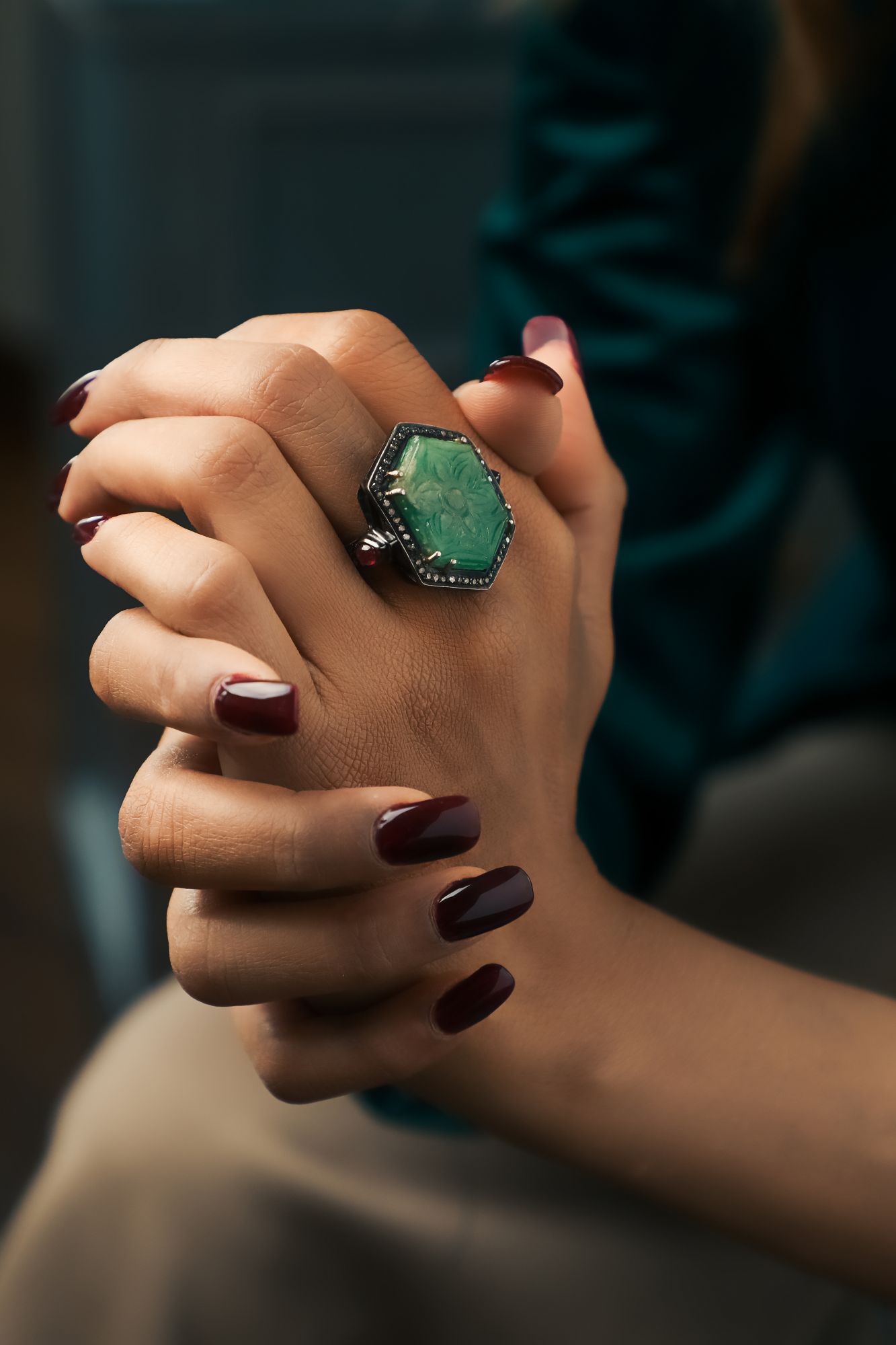 Champagne Diamonds and Emerald