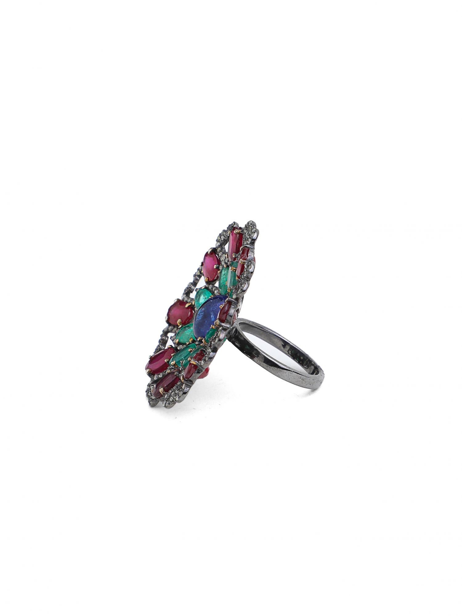 Champagne Diamonds Emerald Ruby and Tanzanite