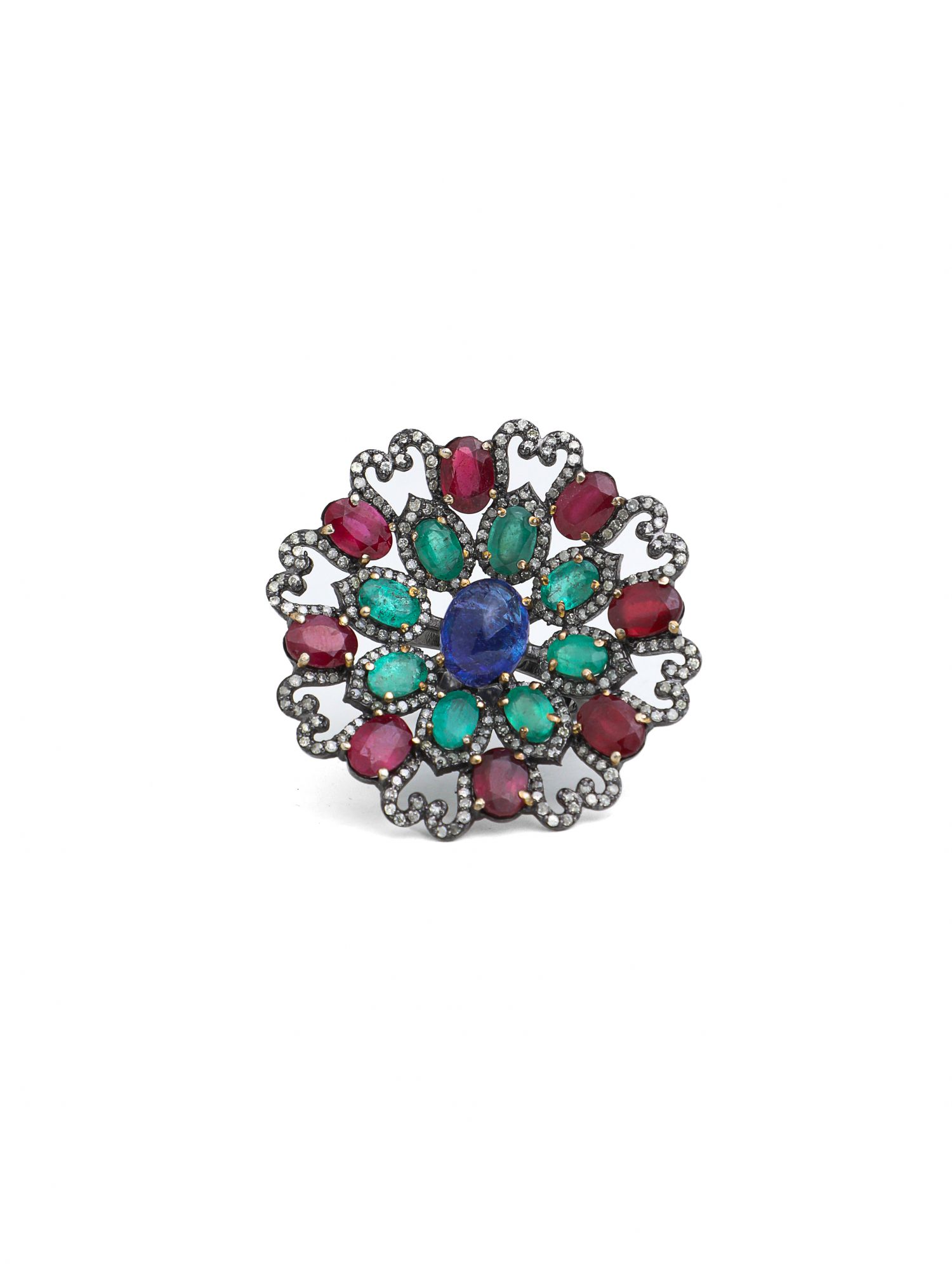 Champagne Diamonds Emerald Ruby and Tanzanite