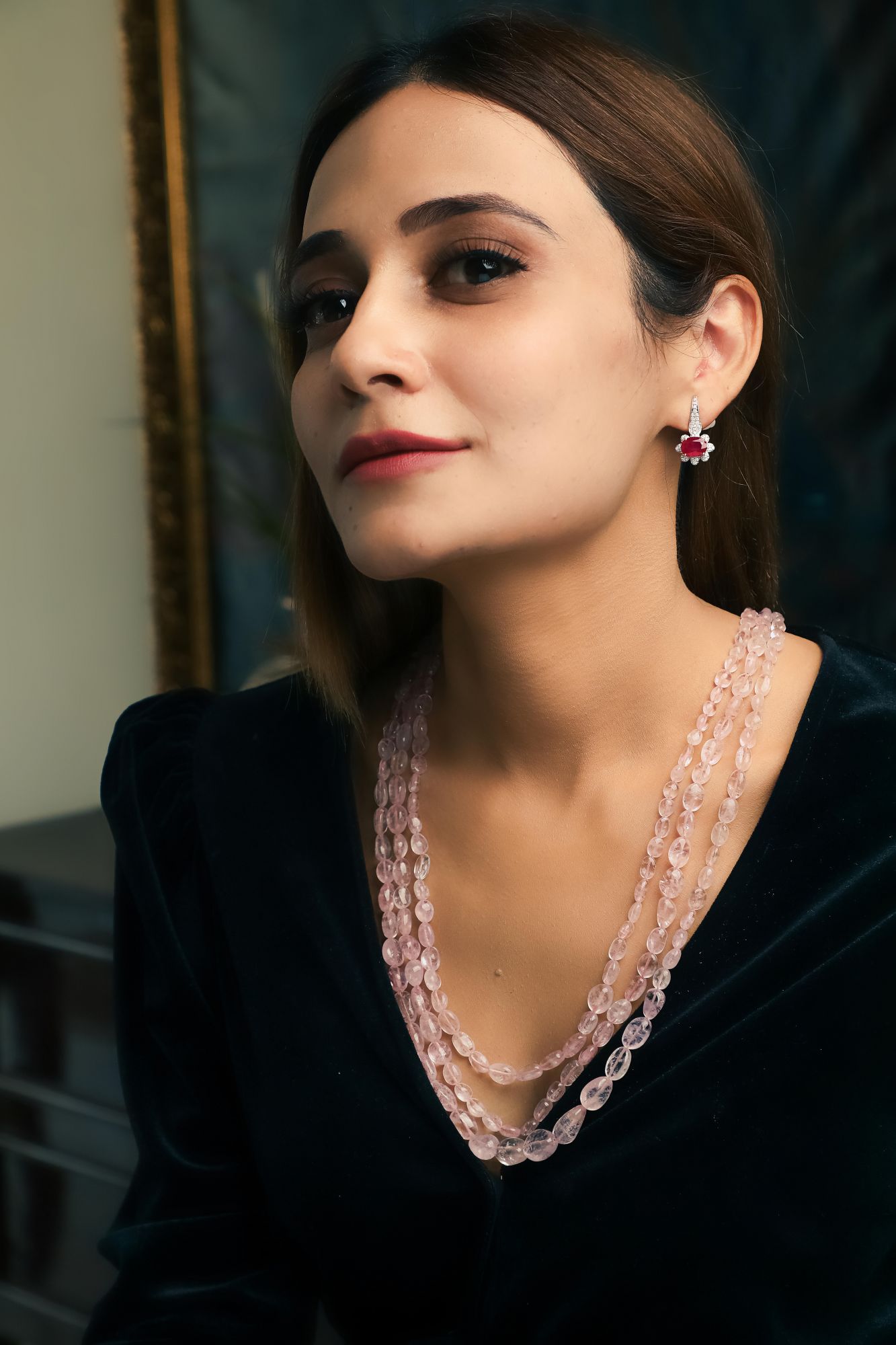 Rose Quartz Cabochon Strings