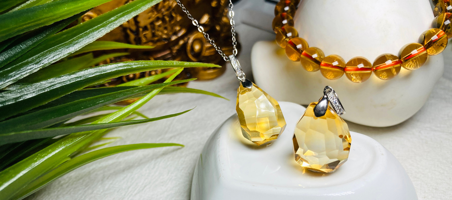 citrine gemstone necklace