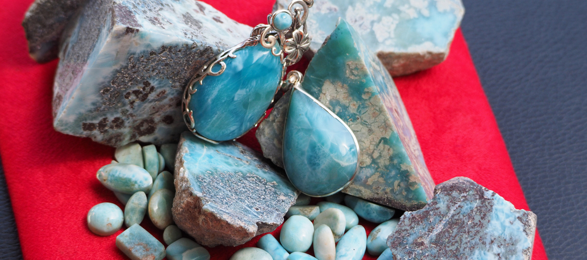 beautiful larimar stone pendant