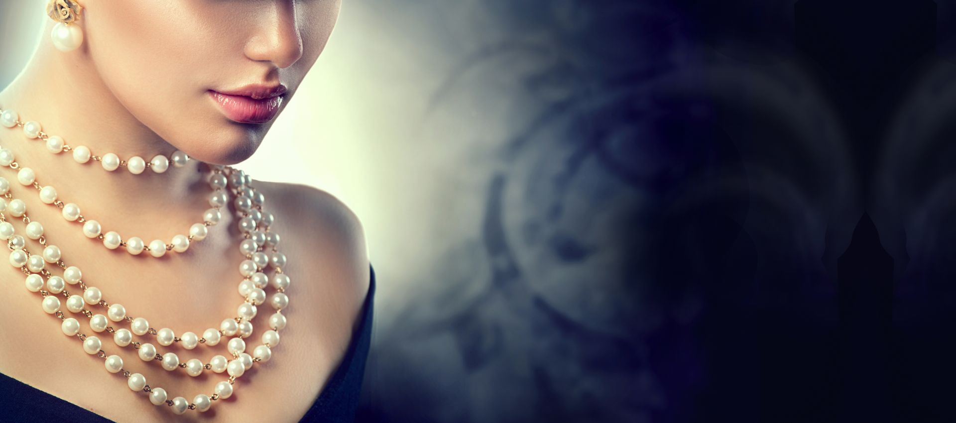 A Lady Wear a Pearl Gemstone Jewelry