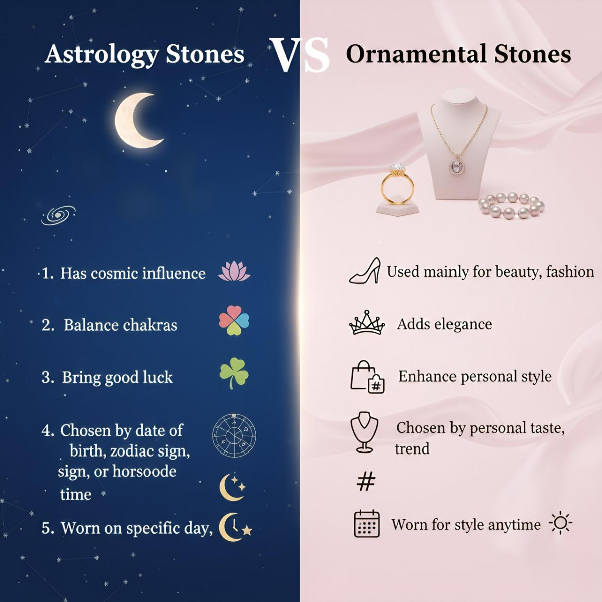 Astrological Stones vs Ornamental Stones