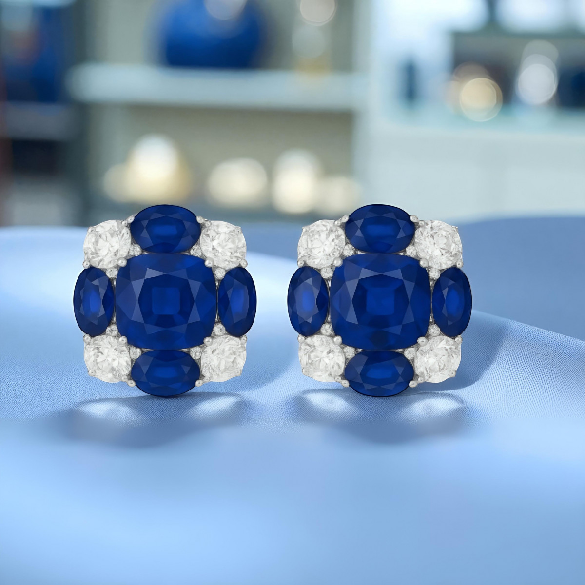 Blue Sapphire Earrings