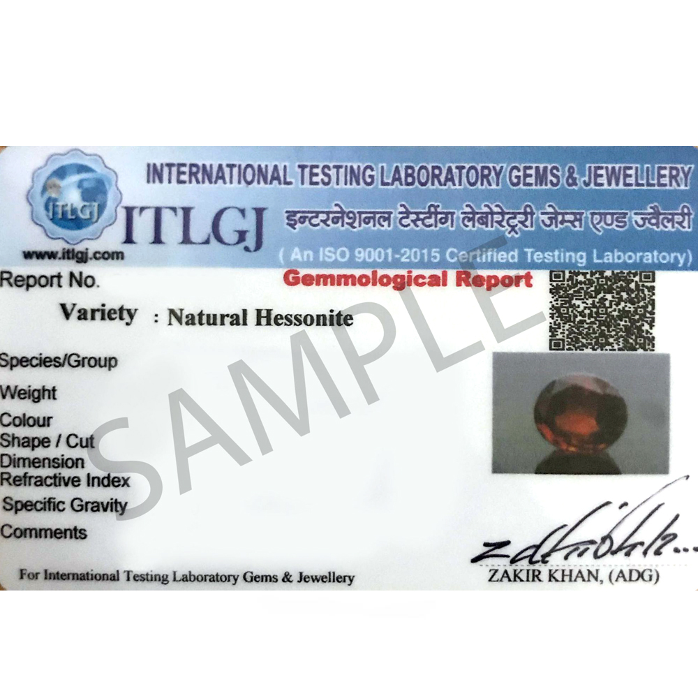 Certification of Hessonite Stone