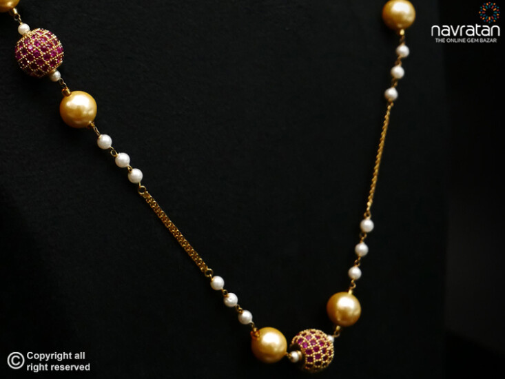 different types of pearl stone necklace with chain