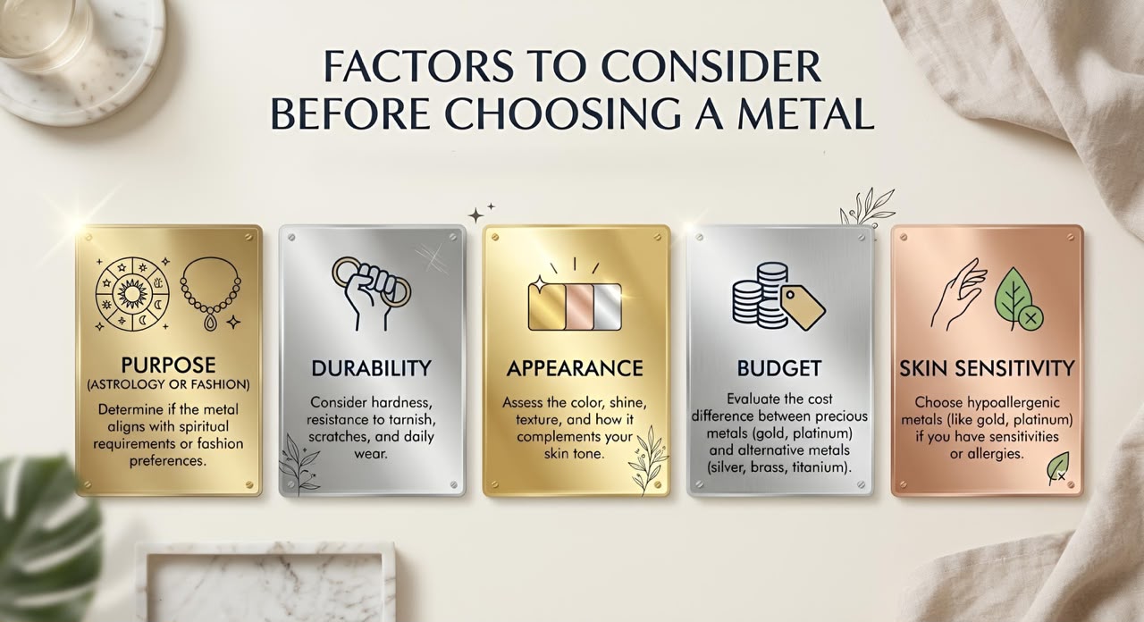 Factors to consider before choosing a metal