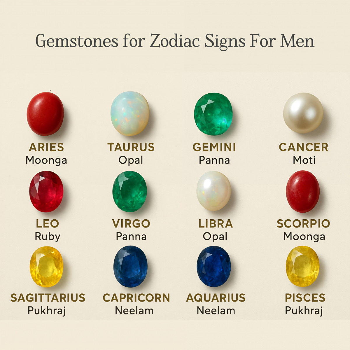 Gemstones For Zodiac Signs For Men