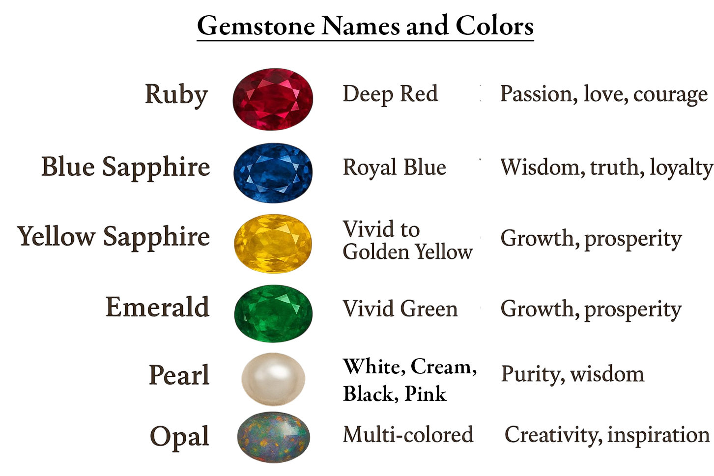 Gemstones Name & Colors
