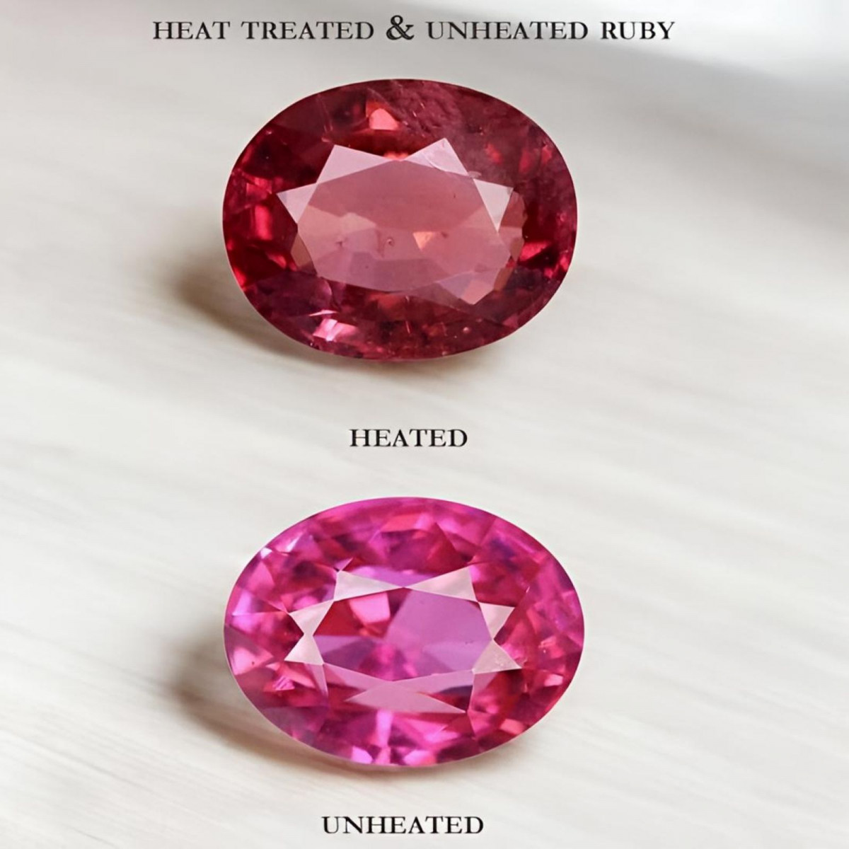 Heat Treated and Unheated Ruby