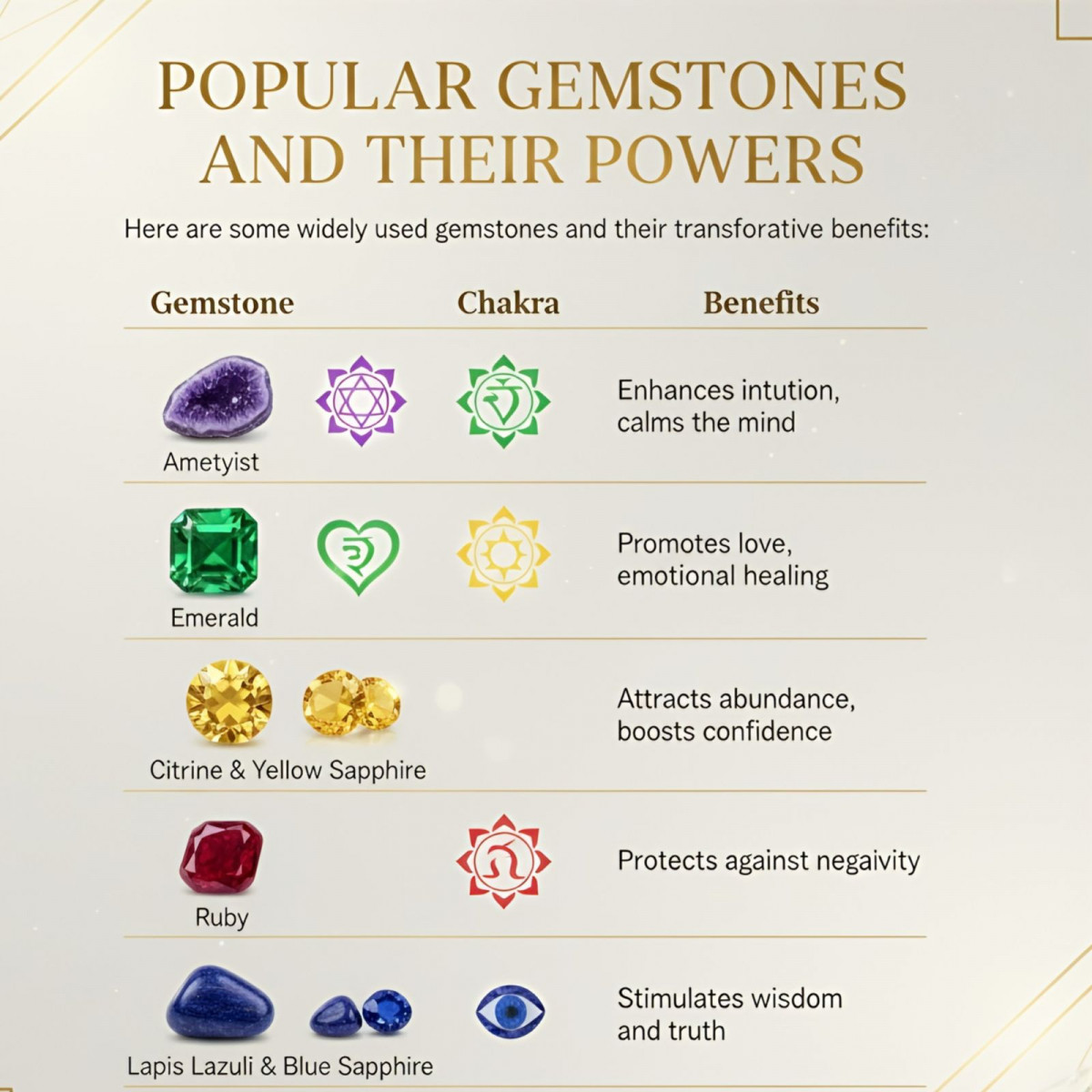 popular gemstones and their powers