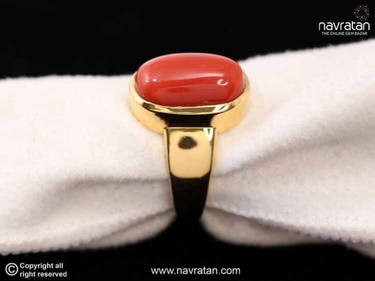 Akshita gems 8.25 Ratti 7.00 Carat natural coral moonga silver plated  adjustable Brass Coral Gold Plated Ring Price in India - Buy Akshita gems  8.25 Ratti 7.00 Carat natural coral moonga silver