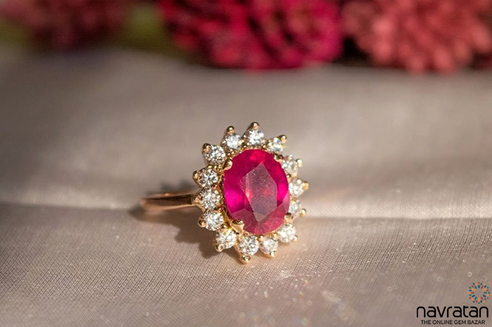 Natural Ruby (Manik) Ring (7+ Ratti) - Gem Mines