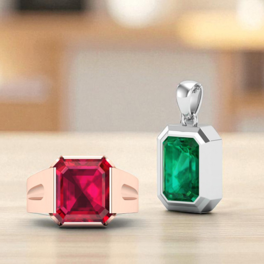 Ruby Ring And Emerald Pendant