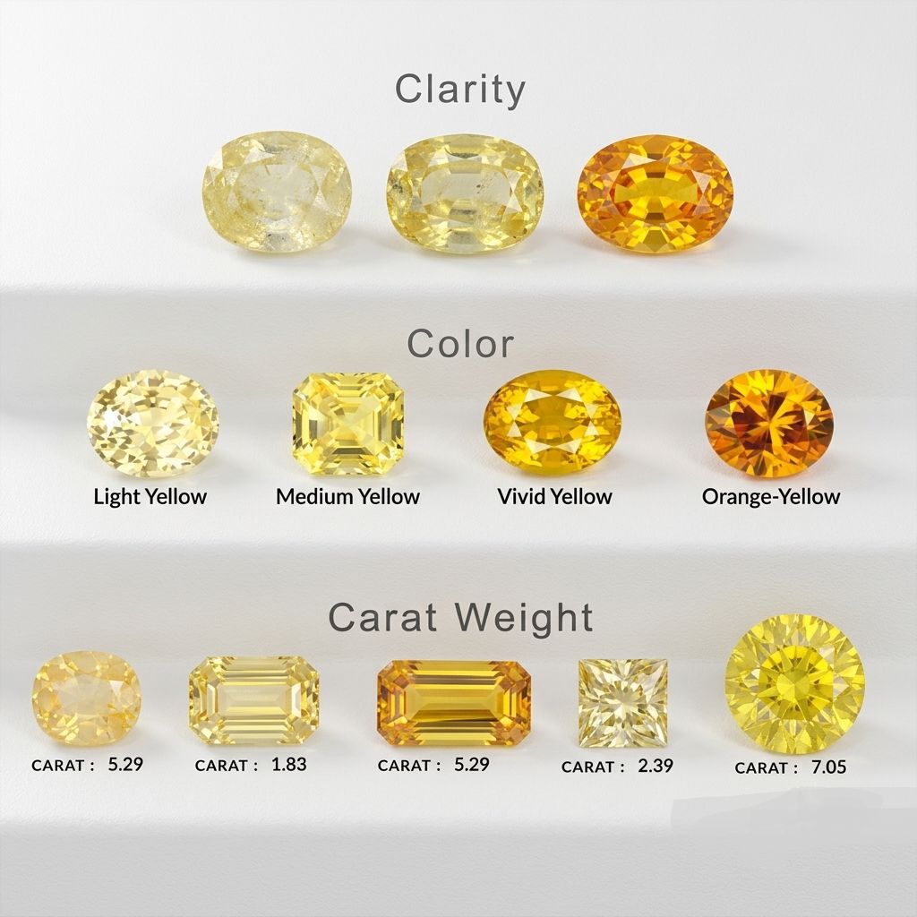 Yellow Sapphire Color Clarity Charts