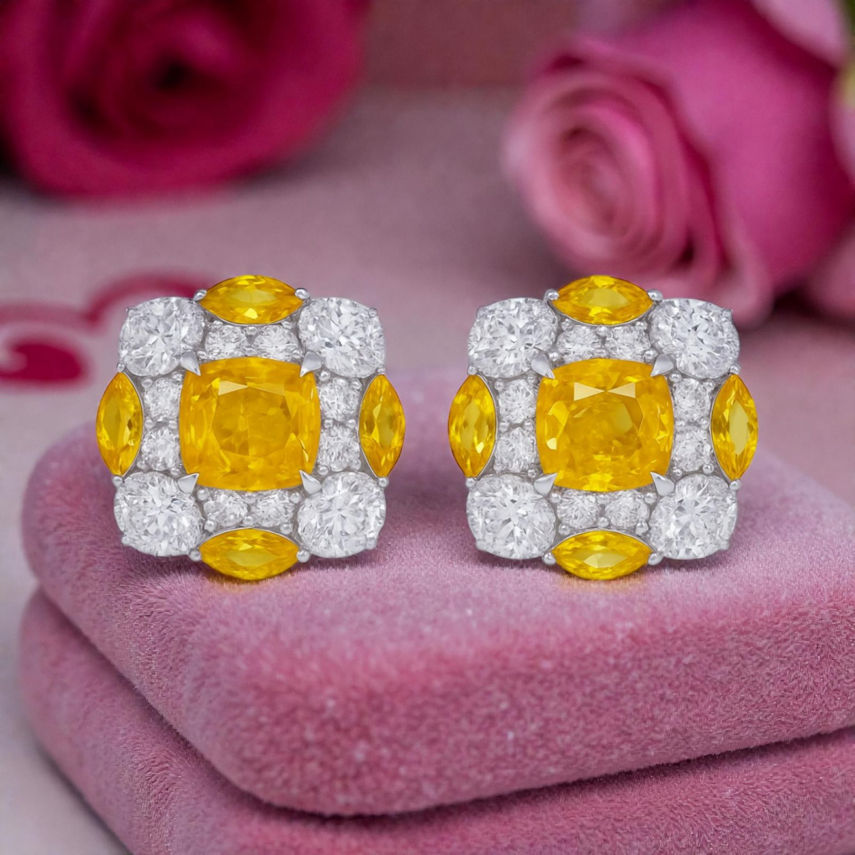 Yellow Sapphire Earring