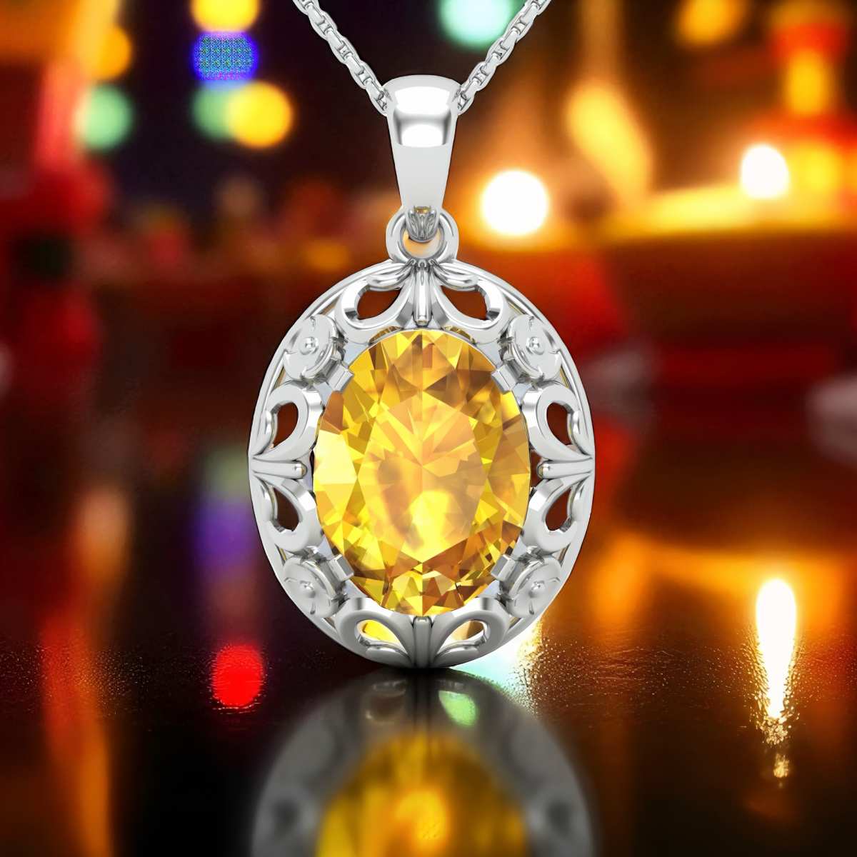 Yellow sapphire pendant