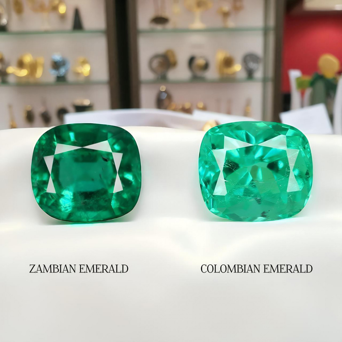 Zambia and Colombian Emerald