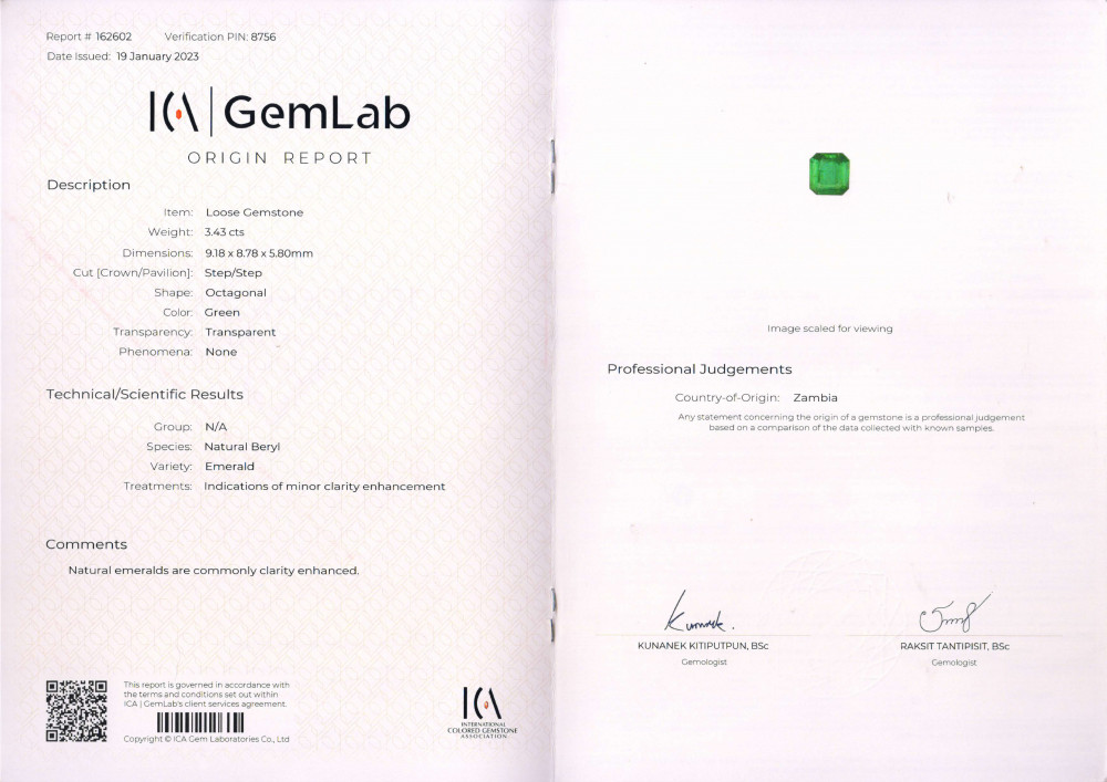 Minor Oil Emerald - 3.43 Carat
