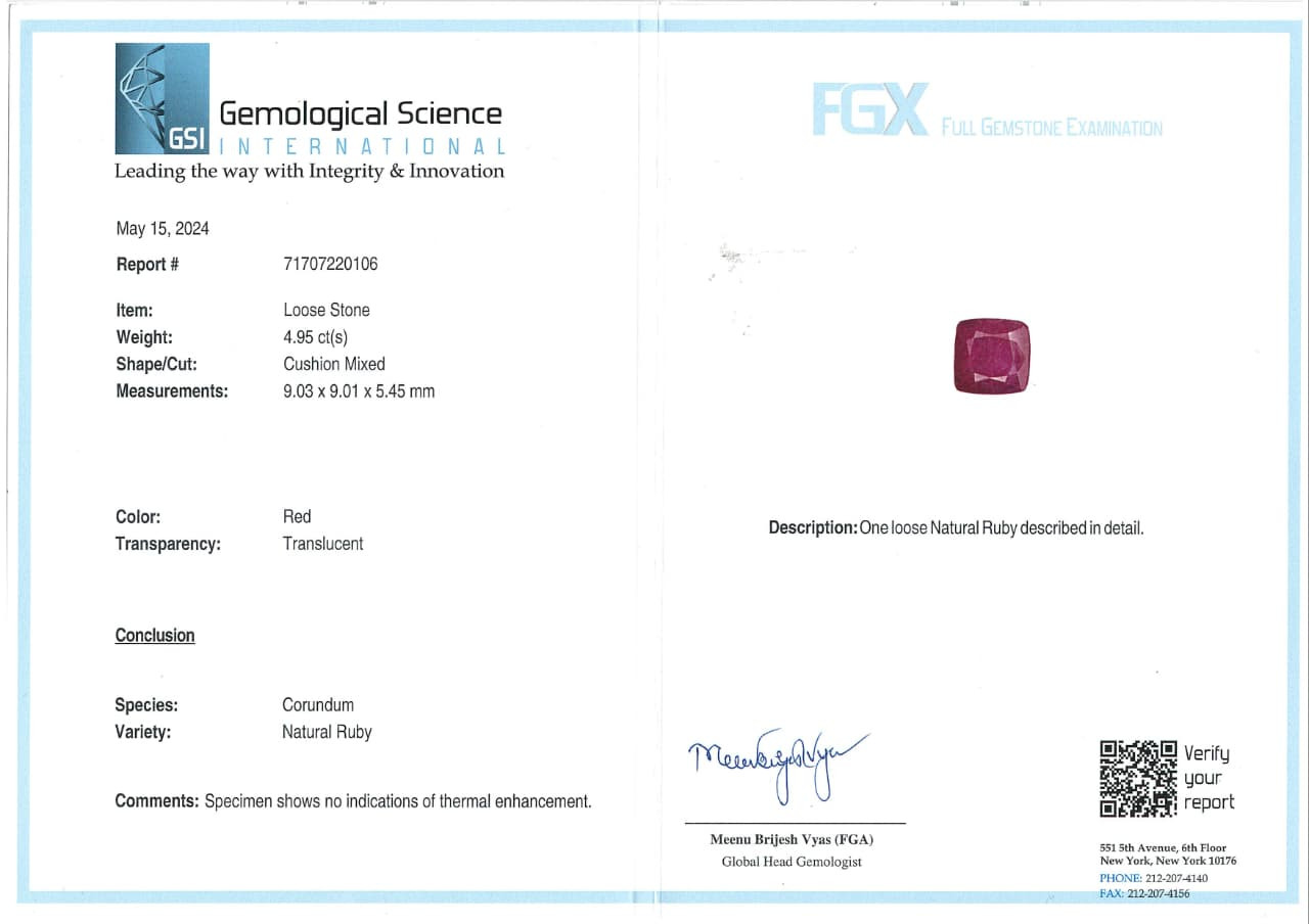 Africa Natural Ruby -  4.95 Carat
