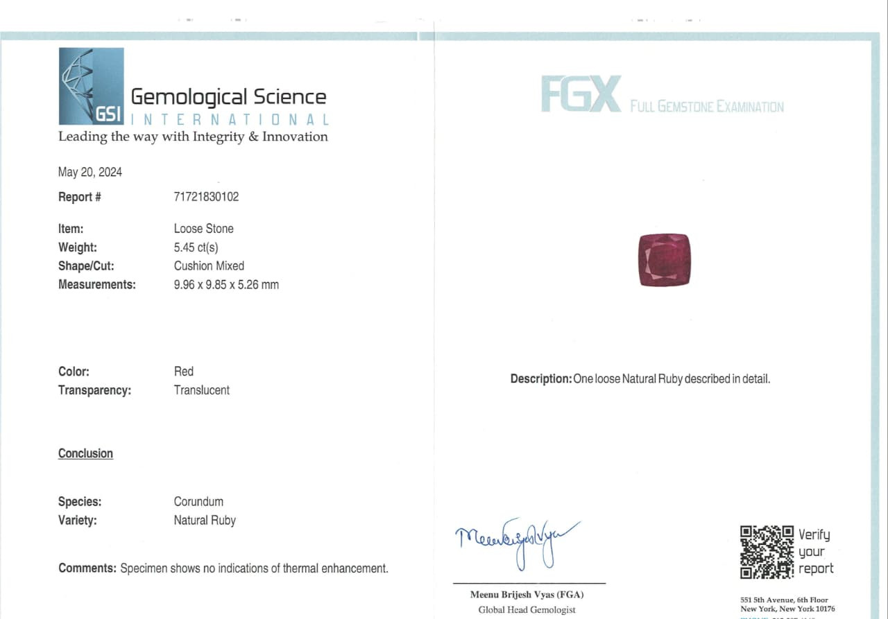 Africa Natural Ruby -  5.45 Carat