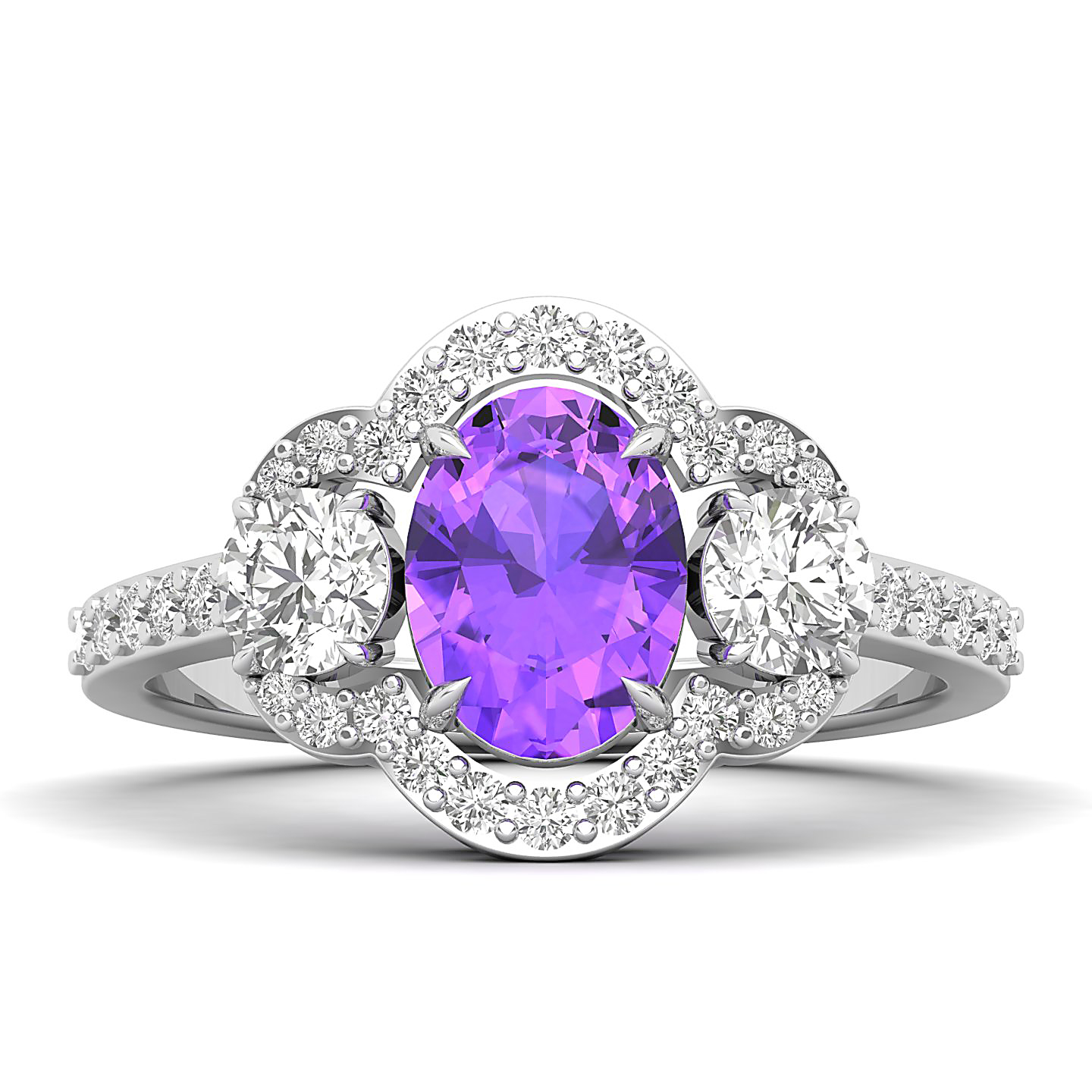 The Extravagant Cluster Amethyst Ring