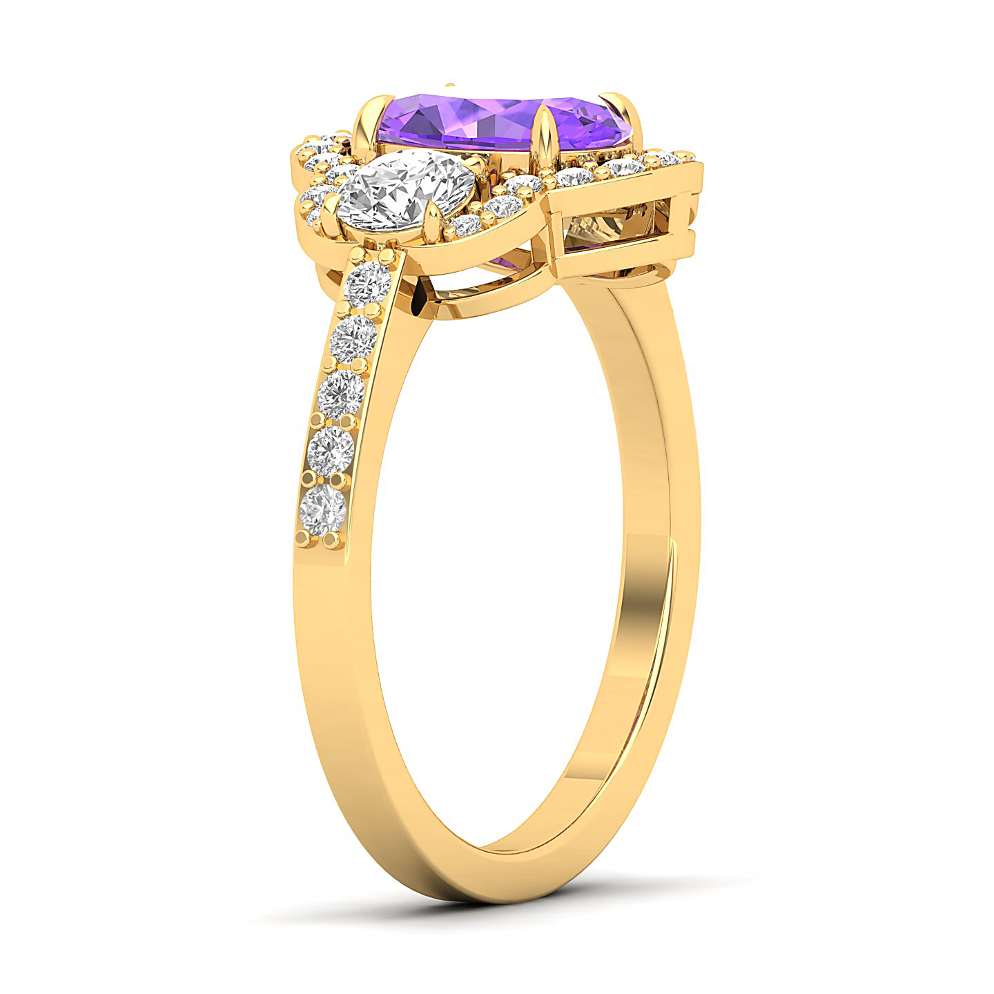 The Extravagant Cluster Amethyst Ring