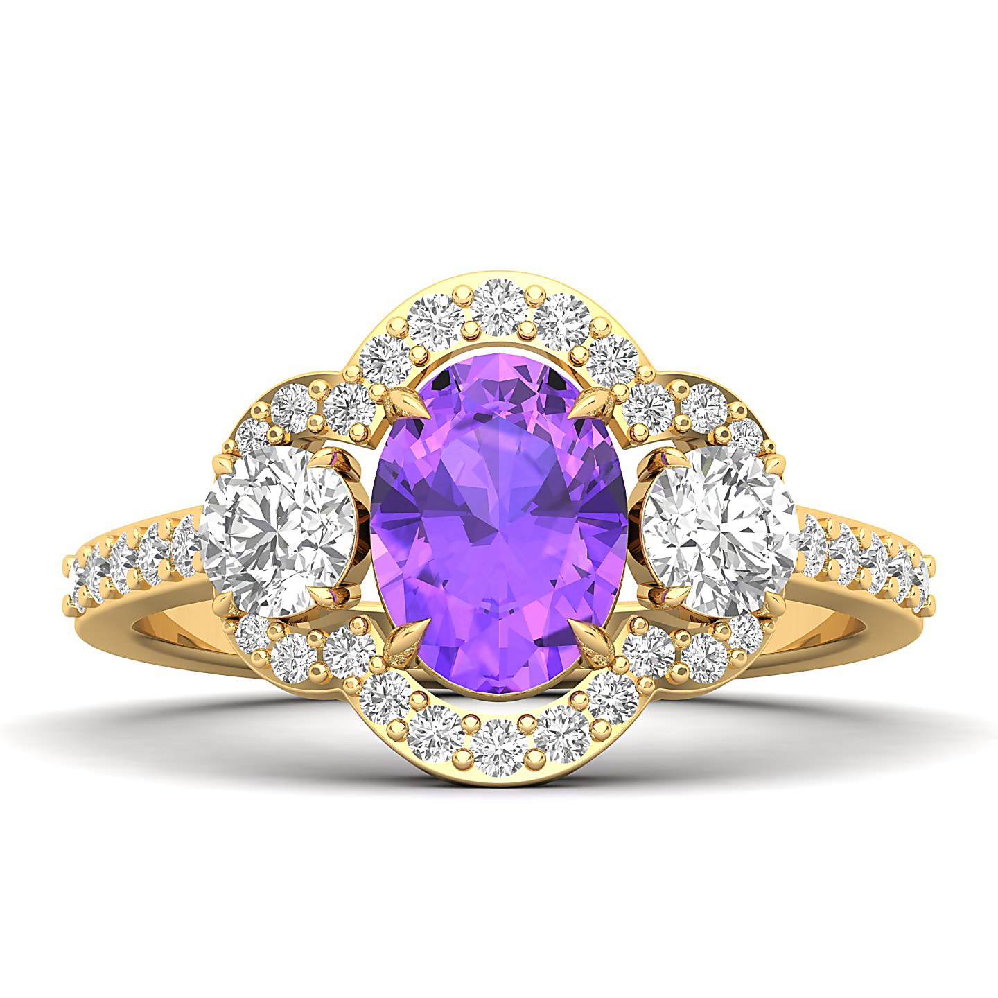 The Extravagant Cluster Amethyst Ring
