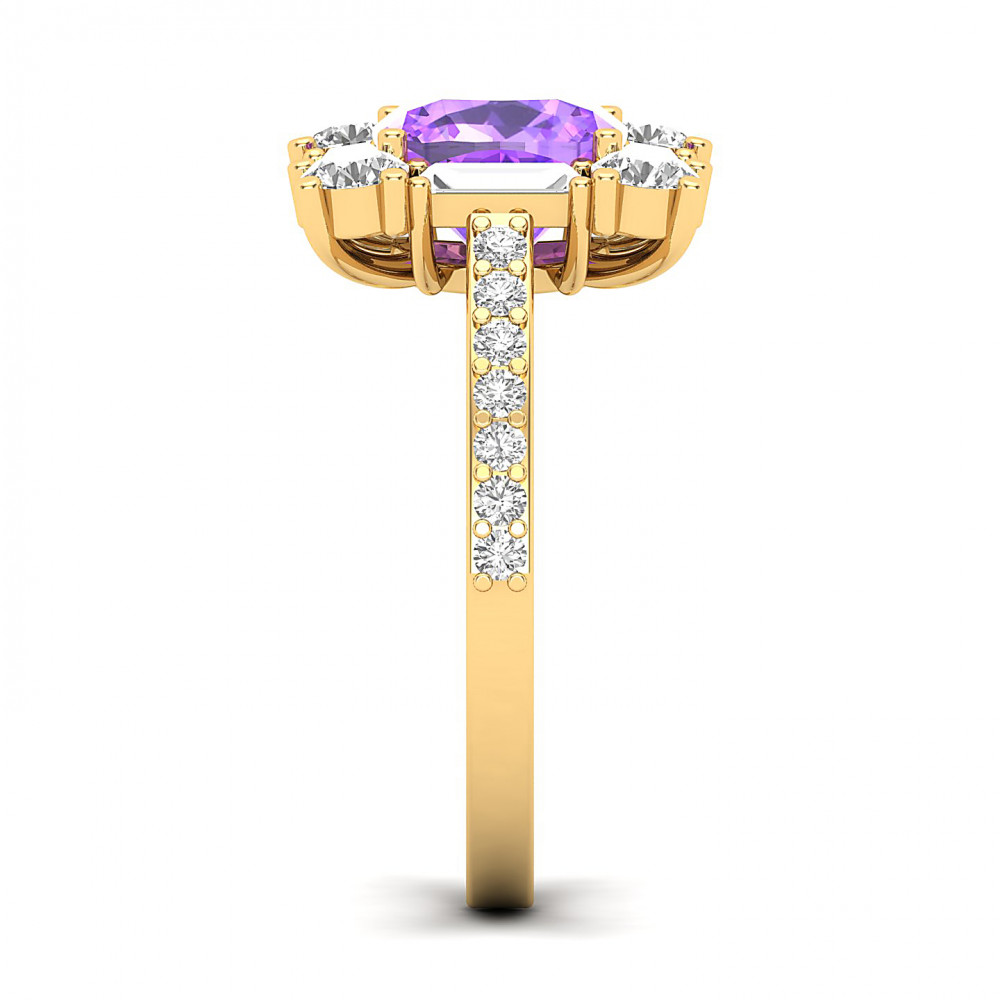 The Sparking Cushion Amethyst Ring