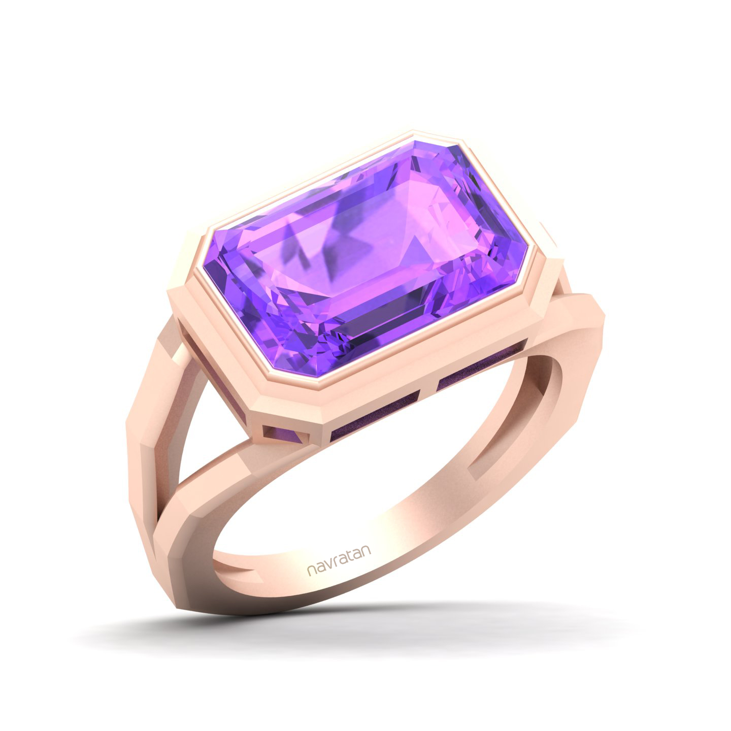 Pristine Split Shank Amethyst Ring