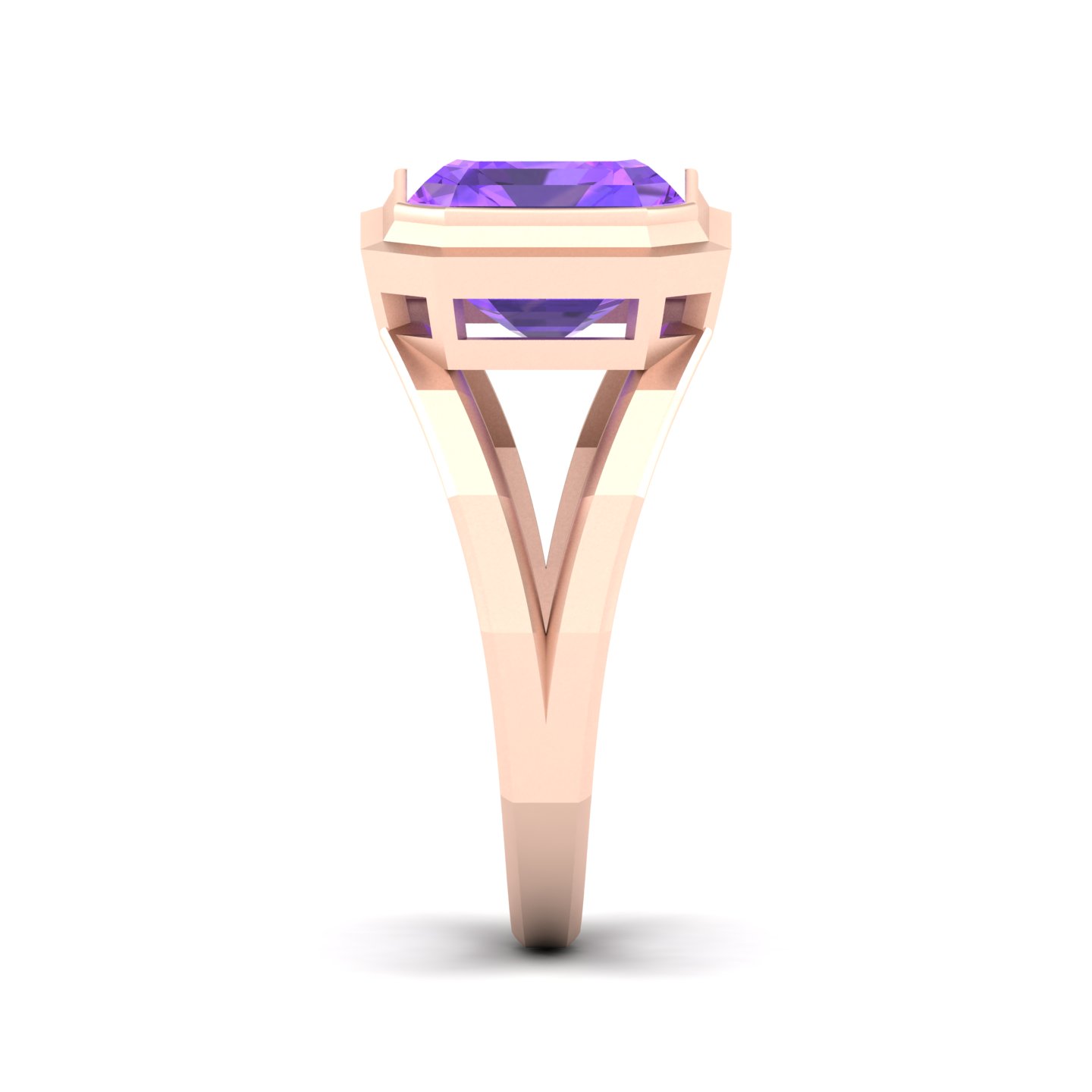Pristine Split Shank Amethyst Ring