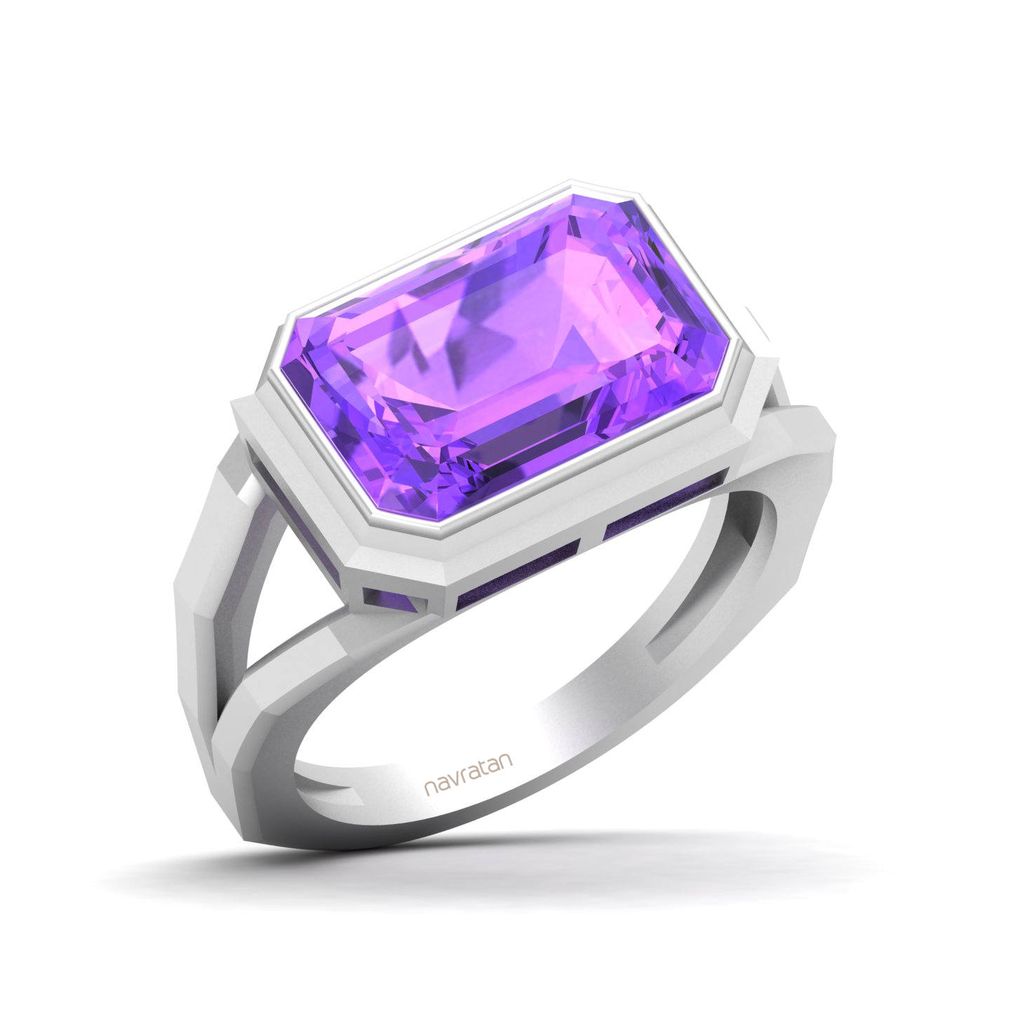 Pristine Split Shank Amethyst Ring