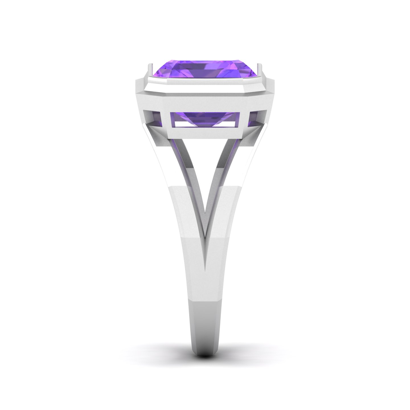 Pristine Split Shank Amethyst Ring