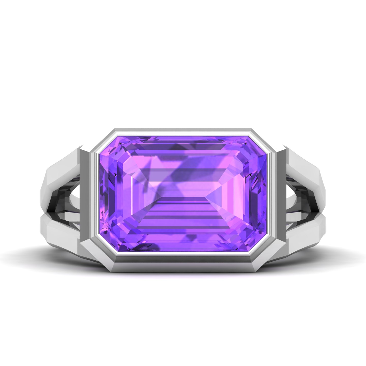 Pristine Split Shank Amethyst Ring