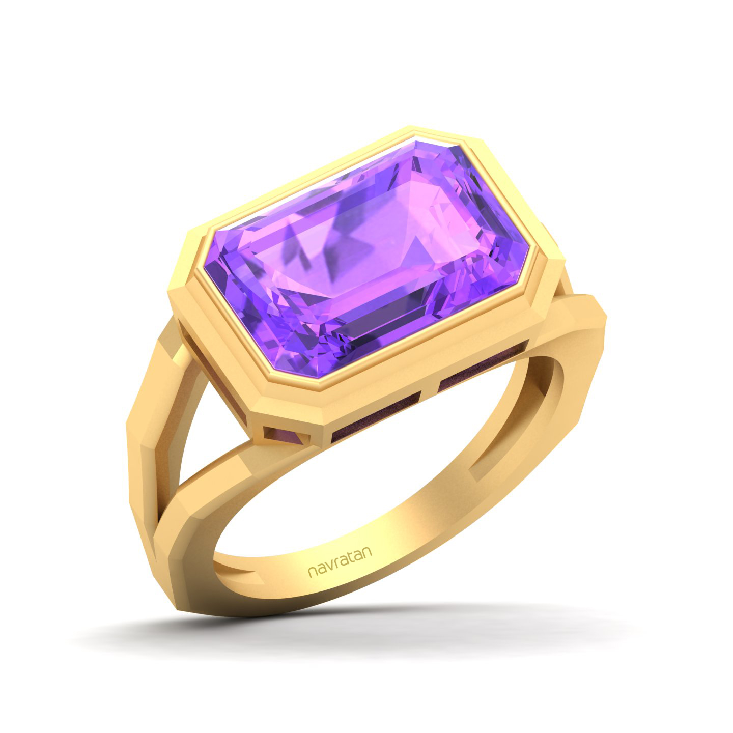 Pristine Split Shank Amethyst Ring