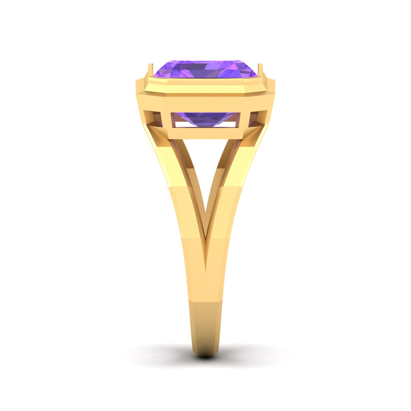 Pristine Split Shank Amethyst Ring