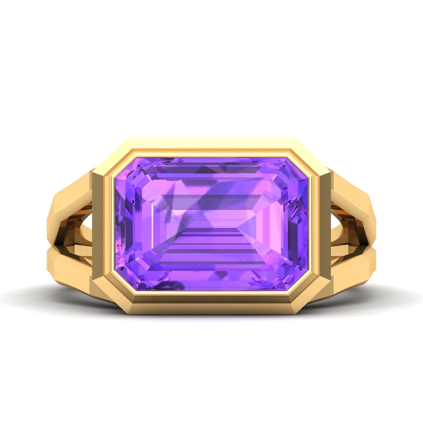 Pristine Split Shank Amethyst Ring