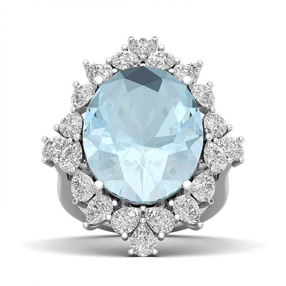 Artistry Art Deco Aquamarine Ring