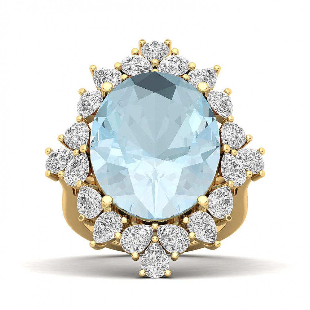 Artistry Art Deco Aquamarine Ring
