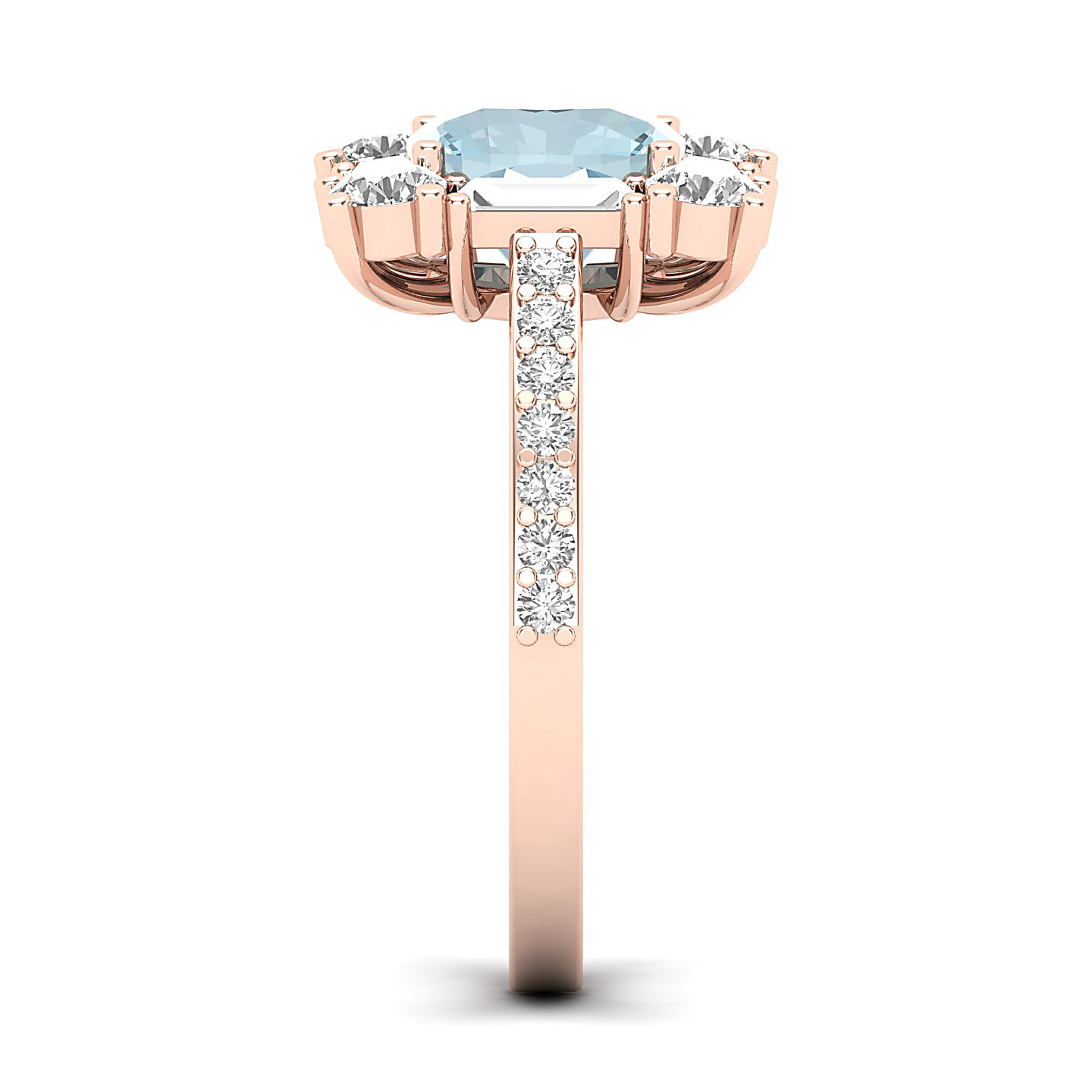 The Sparking Cushion Aquamarine Ring