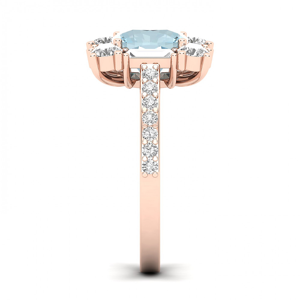 The Sparking Cushion Aquamarine  Ring