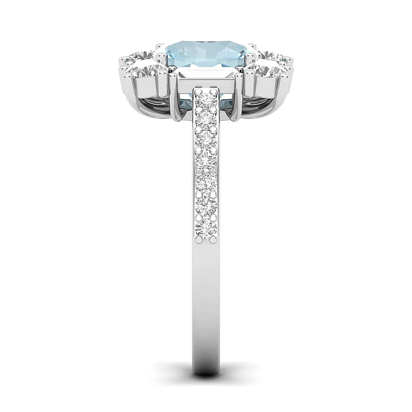 The Sparking Cushion Aquamarine Ring